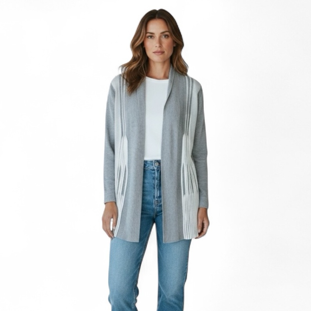 Stitch Fix: Elegant Gray and White Women's Sweater